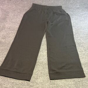Kids Black Wide-Leg Drawstring Pants
